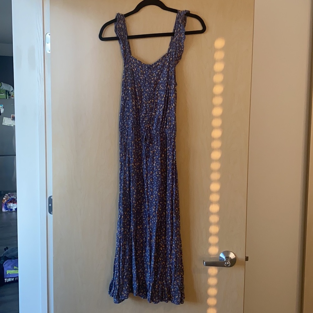 Lightweight floral boho midi tank dress